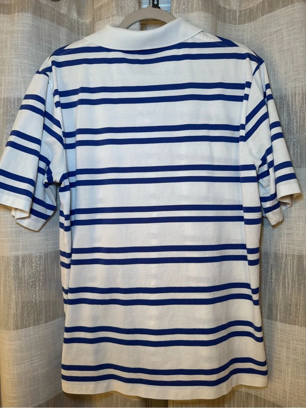 Ralph Lauren White Polo with Royal Blue Stripes